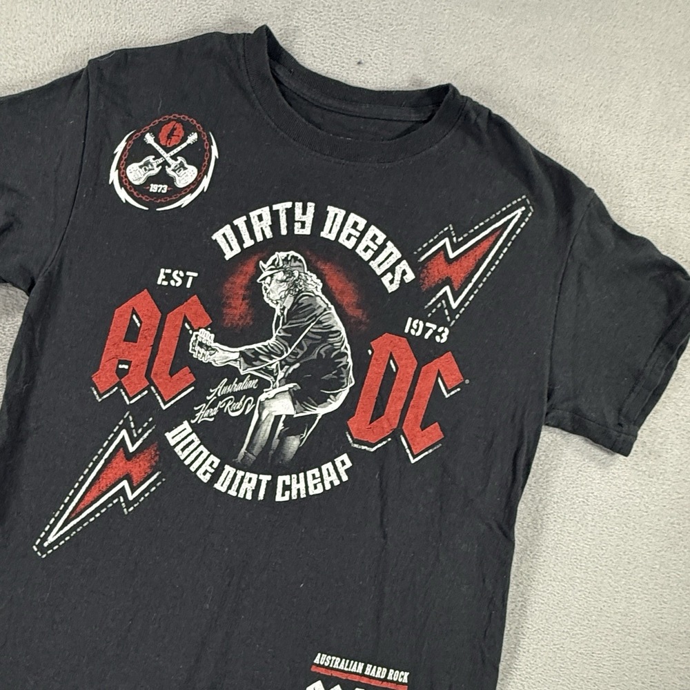 Liquid Blue AC/DC Dirty Deeds Done Dirt Cheap Black Graphic Mens T-Shirt Small